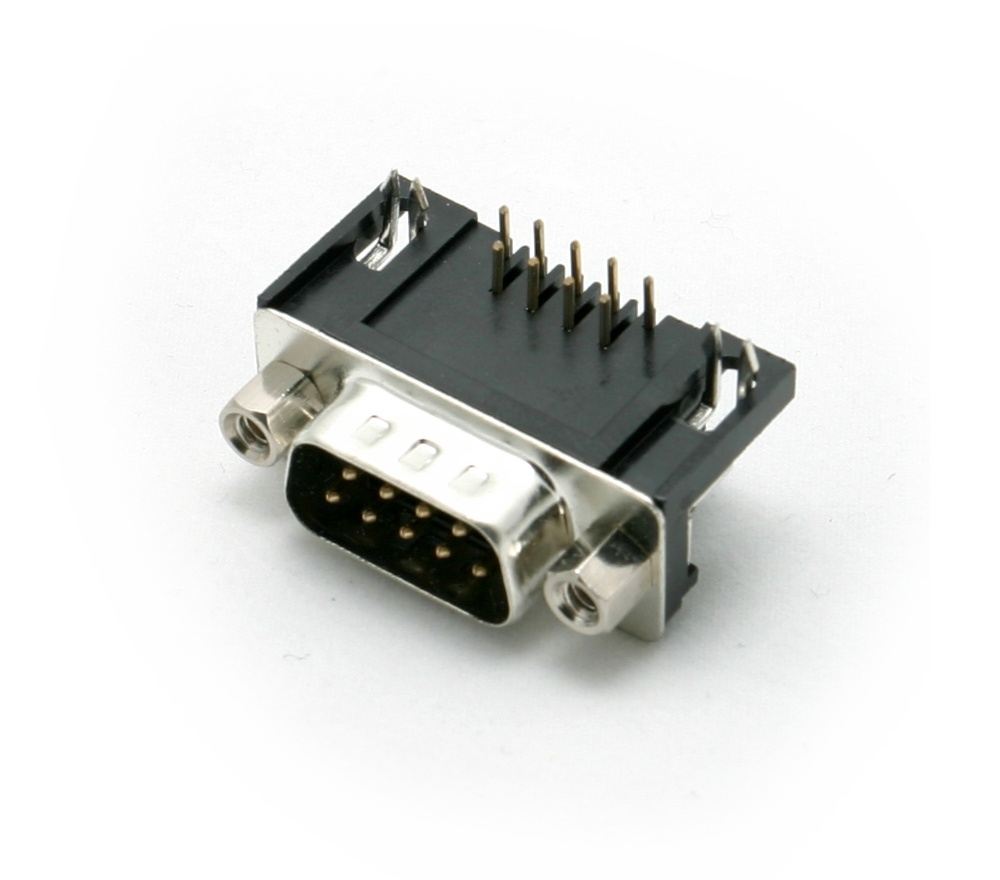 CONNECTEUR SUB-D 9B  MALE COUDE CI + VERROU. VIS