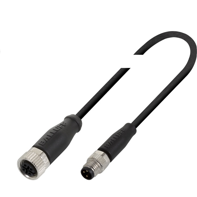 cordon M12 femelle droit 5 pôles M8 mâle 3 pôles droit 0.3m