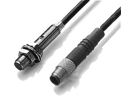 Capteur inductif Ø 5 x 27 mm M5x0 5 flush 1 5 mm PNP à fermeture (NO) 5000 Hz Acier inoxydable Face sensible PBT Câble