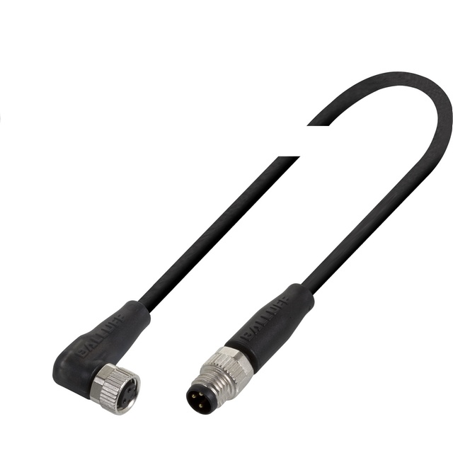 cordon M8 mâle droit M8 femelle coudé 3 pôles 2m