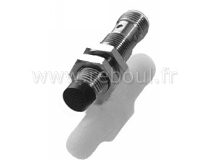 Capteur inductif Ø 12 x 91 5 mm M12x1 non noyé 3 7 mm PNP à ouverture (NF) 300 Hz Laiton nickelé Face sensible PA 12