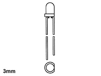 LED 3mm - ROUGE DIFFUSANT - 8mcd