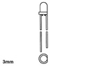 LED 3mm - ROUGE DIFFUSANT - 8mcd
