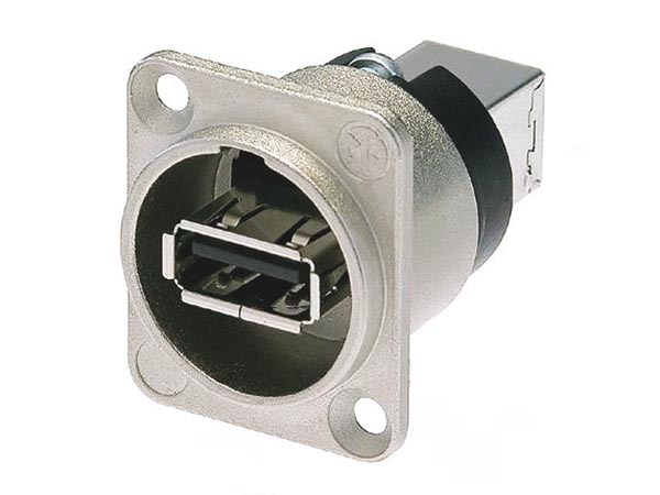 NEUTRIK - CHANGEUR DE GENRE USB RÉVERSIBLE (TYPE USB A ET USB B) - EMBASE NICKELÉE TYPE D