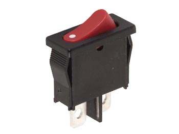 INTERRUPTEUR DE PUISSANCE A BASCULE 6A-250V SPST ON-OFF - CAPUCHON ROUGE