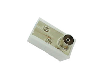 FICHE COAX FEMELLE COUDEE 9.5mm/2.3mm - BLANC