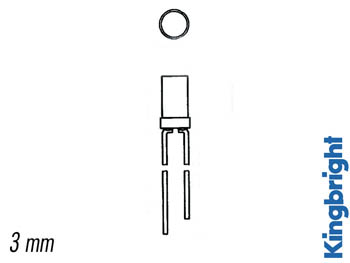 LED A TETE PLATE ROUGE DIFFUSANTE 3mm