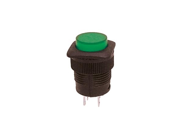 BOUTON-POUSSOIR OFF-ON AVEC LED VERTE