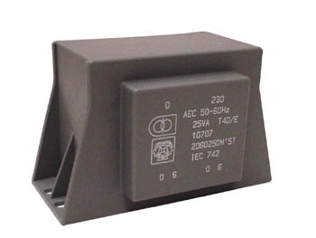 TRANSFORMATEUR A COSSES 25VA 2 x 6V / 2 x 2.083A