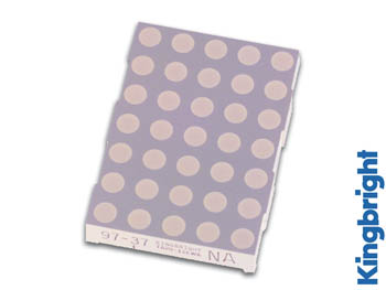 AFFICHEUR 50mm A MATRICE - 5 x 7 POINTS - CATHODE COMMUNE - SUPER VERT