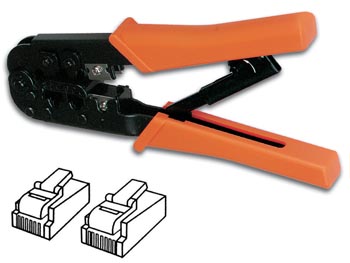 PINCE A SERTIR POUR CONNECTEURS MODULAIRES 6P4C (RJ11), 6P6C (RJ12), 8P8C (RJ45)