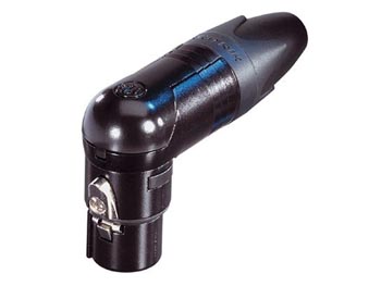 NEUTRIK - CONNECTEUR XLR, 3 POINTS FEMELLE, COUDÉ, NICKELÉ, CONTACTS ARGENTÉS - NOIR