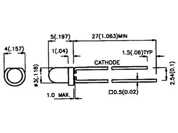  L-36BYD LED CLIGNOTANTE 3mm DIFF 2mCd JAUNE