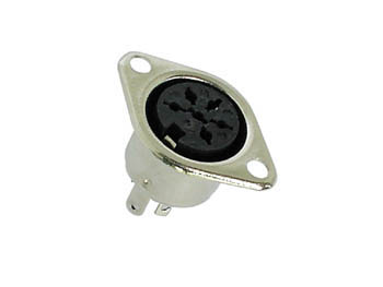 FICHE DIN FEMELLE 6 BROCHES, POUR CHASSIS
